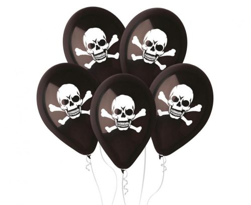 Skull Black Schädel Ballon, Luftballon 5 Stück 12 Zoll (30 cm)