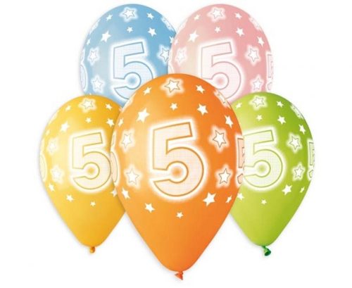 Geburtstag Star Happy Birthday 5 Luftballon-Set, 33 cm