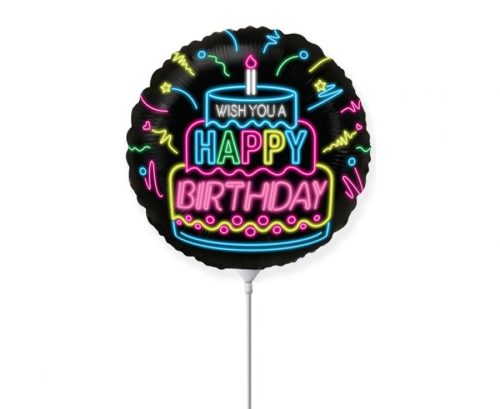 Geburtstag Neon Happy Birthday Folienballon 36 cm (WP)