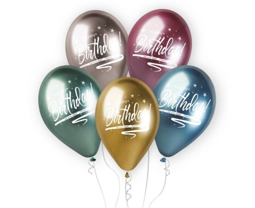 Geburtstag Happy Birthday Glänzende Ballon Set, 5 Stk 13 inch (33 cm)