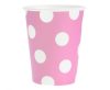 Farbe Pink Polka Dots Rosa Papierbecher 6er-Set, 270 ml