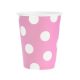 Farbe Pink Polka Dots Rosa Papierbecher 6er-Set, 270 ml