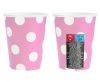 Farbe Pink Polka Dots Rosa Papierbecher 6er-Set, 270 ml