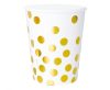 Farbe Gold Dots White Punkte-Papierbecher 6er-Pack, 270 ml