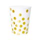 Farbe Gold Dots White Punkte-Papierbecher 6er-Pack, 270 ml