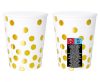 Farbe Gold Dots White Punkte-Papierbecher 6er-Pack, 270 ml