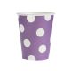 Farbe Purple Polka Dots Lila Papierbecher 6er Set, 270 ml