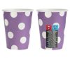 Farbe Purple Polka Dots Lila Papierbecher 6er Set, 270 ml