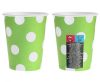 Farbe Green Polka Dots Grüner Papierbecher 6 Stk. 270 ml