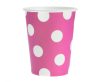 Farbe Polka Dots Magenta Papierbecher 6 Stück 270 ml