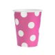 Farbe Polka Dots Magenta Papierbecher 6 Stück 270 ml