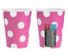 Farbe Polka Dots Magenta Papierbecher 6 Stück 270 ml