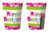 Geburtstag Pink Happy Birthday Pappbecher 6 Stk. 270 ml