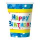 Geburtstag Blue Happy Birthday Papierbecher 6 Stk 270 ml