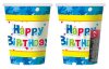 Geburtstag Blue Happy Birthday Papierbecher 6 Stk 270 ml