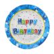 Geburtstag Blue Happy Birthday Pappteller 6er-Set, 18 cm