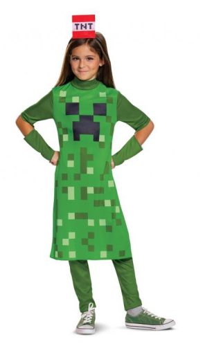 Minecraft Creeper Classic Mädchen-Kostüm 7-8 Jahre