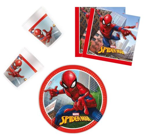 Spiderman Crime Fighter Partyset 36-teilig mit 23 cm Tellern