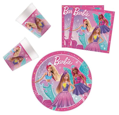 Barbie Fantasy Party-Set mit 36 Stück und 23 cm Teller