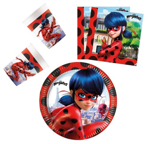 Miraculous Geschichten von Ladybug und Cat Noir Hero Party-Set 36-tlg mit 23 cm Teller