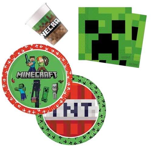 Minecraft Green Party-Set 36-tlg mit 23 cm Teller