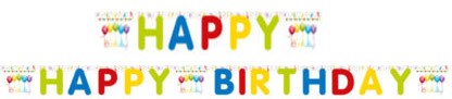 Geburtstag Streamers Happy Birthday Schild 200 cm