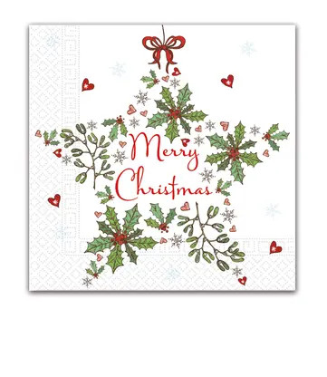 Weihnachten Rising Star i Serviette 20 Stk 33x33 cm