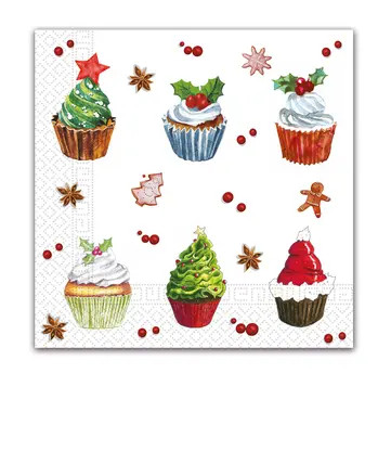 Weihnachten Christmas Cupcakes i Serviette 20 Stück 33x33 cm