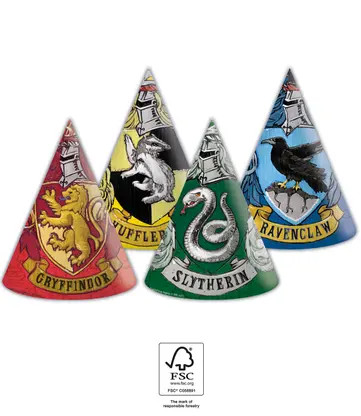 Harry Potter Hogwarts Houses Partyhut, Napoleons Hut 6er-Pack FSC