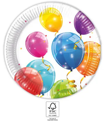 Ballon Sparkling Pappteller 8 Stück 23 cm FSC