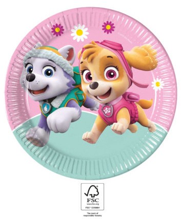 Paw Patrol Skye and Everest Papierteller 8 Stk. 23 cm FSC