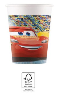 Disney Cars Arena Race Papierbecher, 8 Stück, 200 ml FSC