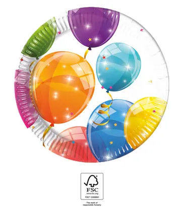 Ballon Sparkling Pappteller 8er Set 20 cm FSC