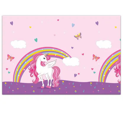 Einhorn Rainbow Colors Kunststoff-Tischdecke 120x180 cm