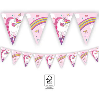 Einhorn Rainbow Colors FSC Wimpelkette 2,3 m