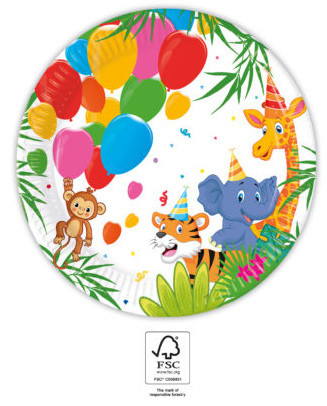 Urwald Balloons Pappteller 8er-Set 20 cm FSC