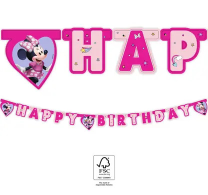 Disney Minnie  Junior Happy Birthday Schriftzug FSC 2 m