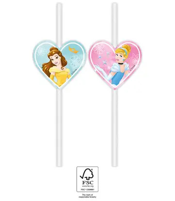 Disney Prinzessin Live Your Story Papier Trinkhalm, 4-teiliges Set FSC