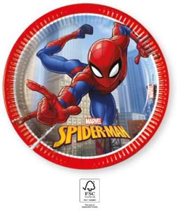 Spiderman Crime Fighter Papierteller 8 Stk 20 cm FSC