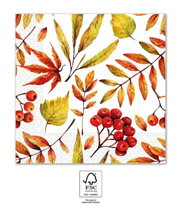 Blume Fallen Leaves Blattserviette 20 Stück 33x33 cm FSC