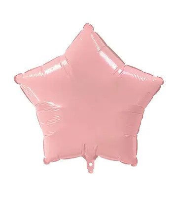 Star Pink Pastell Stern, Rosa Folienballon 46 cm