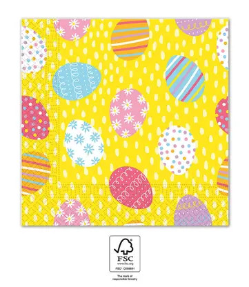 Ostern Multicolor Eggs Servietten 20er-Pack 33x33 cm FSC