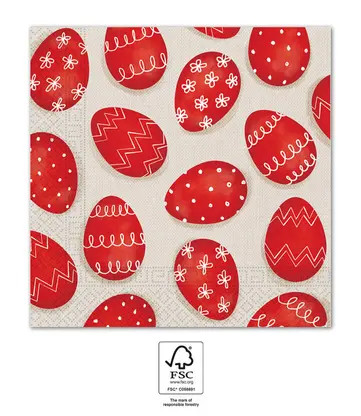 Ostern Red Eggs 20 Stück Serviette 33x33 cm FSC