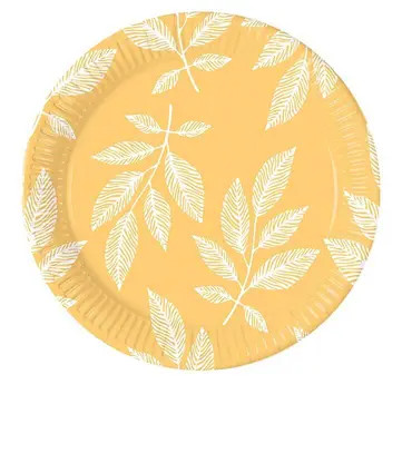 Blume Orange Leaves Blatt Papier Teller 8 Stk 23 cm