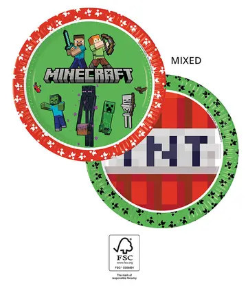 Minecraft Green Papierteller 8 Stk 23 cm FSC