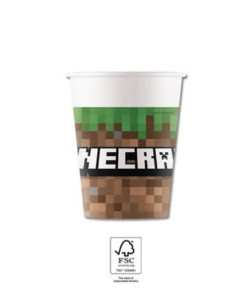 Minecraft Green Papierbecher 8 Stk 200 ml FSC