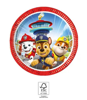 Paw Patrol Rescue Heroes Pappteller 8 Stk. 20 cm FSC