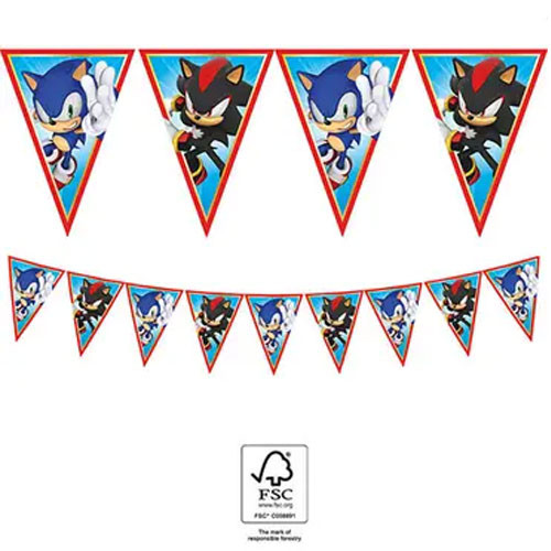 Sonic the Hedgehog Sega Sonic der Igel Wimpelkette FSC 2,3 m