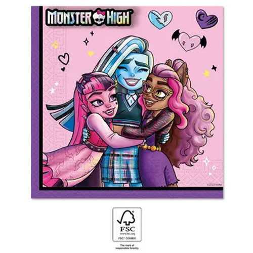 Monster High Friends Serviette 20 Stk 33x33 cm FSC