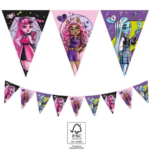 Monster High Friends Fahne Girlande FSC 2,3 m